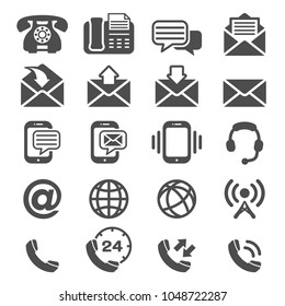 phone and email , Contact us, Icons Vector