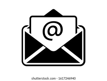 phone email fax icon in an isolated vector shape with a white background.