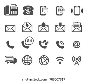 Phone And Email Icons Vector, Contact Us .