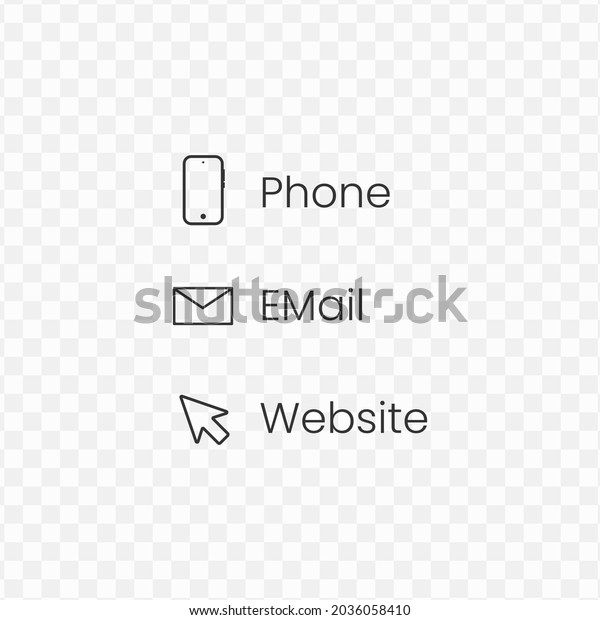 Phone Email Website Vector Illustration Lines Stock Vector (Royalty ...