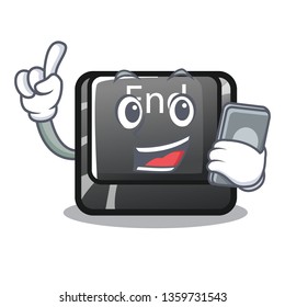 With phone end button toys in shape mascot