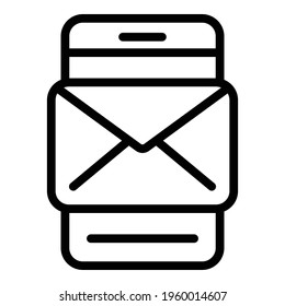 Phone envelope icon. Outline Phone envelope vector icon for web design isolated on white background