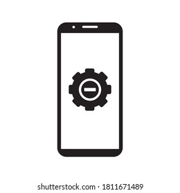 Phone Error System Vector Illustration. System Error Icon, System Not Working Sign On White Background