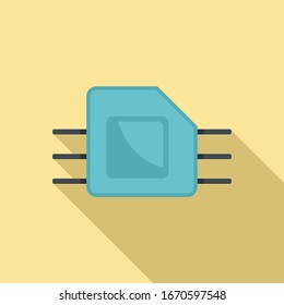 Phone esim icon. Flat illustration of phone esim vector icon for web design