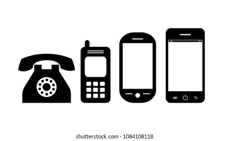 Phone evolution vector icon isolated on white background