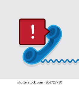 Phone with exclamation speech bubble 