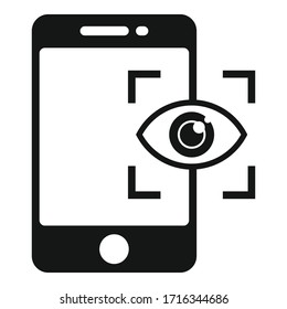 Phone eye authentication icon. Simple illustration of phone eye authentication vector icon for web design isolated on white background