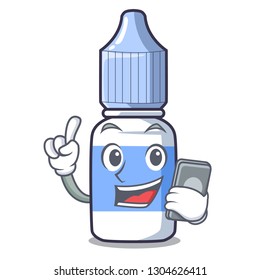 With phone eye drops small bottle of character