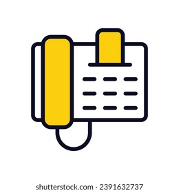 Icono de fax de teléfono aislar ilustración de material vectorial de fondo blanco.