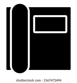 Phone fax machine for office using icon black color vector illustration flat style image icon black color
