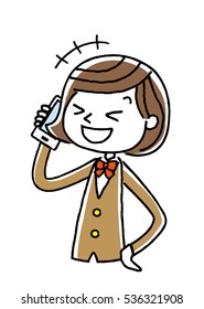 Phone: Female student, laugh