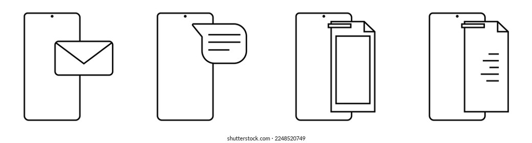 phone files message mail sign