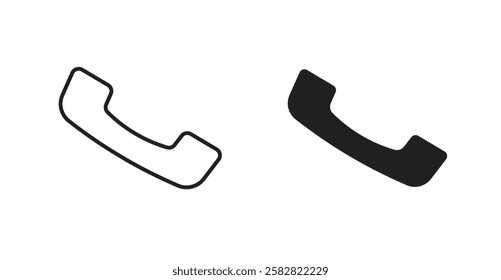 Phone filled and outlined icons vectors on white background