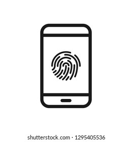 Phone finger scanner icon. Element of internet security icon for mobile concept and web apps. Detailed Phone finger scanner icon can be used for web and mobile