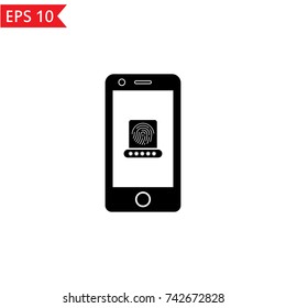 Phone Fingerprint icon Vector.