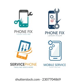 Phone Fix Logo Design. Phone Fix Service icon.