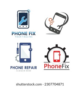 Phone Fix Logo Design. Phone Fix Service icon.