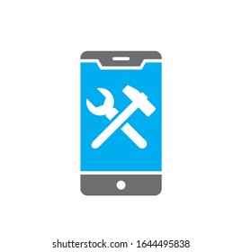 Phone fix related icon on background for graphic and web design. Creative illustration concept symbol for web or mobile app.