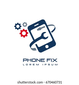 Phone Fix Repair Icon Logo Template Vector 