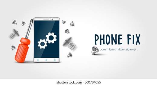 phone  fix (phone, screwdriver and nuts)