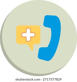 Phone Flat Circle Style Icon