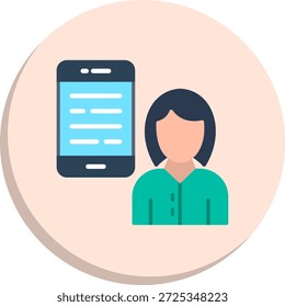 Phone Flat Circle Style Icon