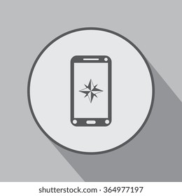 The phone. Flat design style.