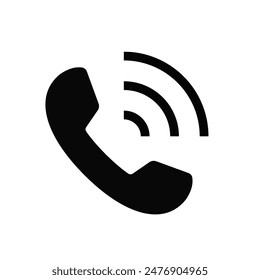 Icono de teléfono plano. Símbolo de llamada, señal de llamada de teléfono. Vector