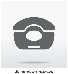 Phone. Flat icon of graphical symbol of telephone communications or communication in general. Vector illustration