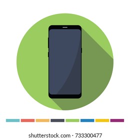 Phone flat icon with long shadow. Vector Illustration.