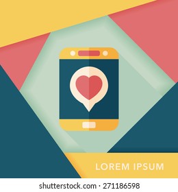 phone flat icon with long shadow,eps10