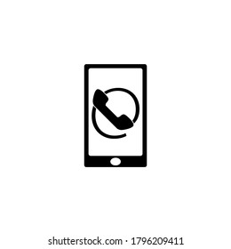Phone flat icon. Mobile phone ringing sign. Symbol for the design of the interface of the application and website.