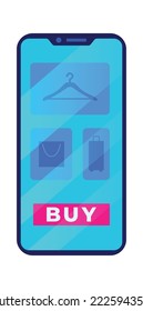 Phone flat icon Online shopping Buying things on artsite