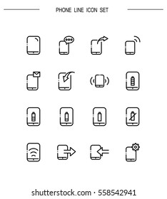 Phone flat icon set. Collection of high quality outline symbols for web design, mobile app. Vector thin line icons or logo of phone