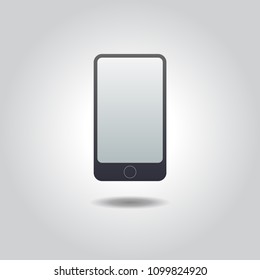 Phone flat icon with shadow isolated on white background. Simple Smartphone Vector illustration for web and mobile design.