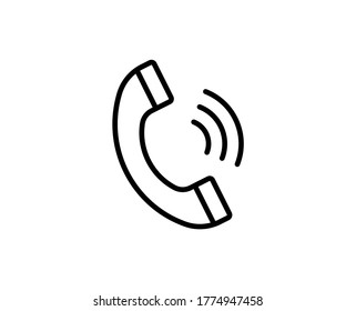 Phone flat icon. Single high quality outline symbol for web design or mobile app.  Phone thin line signs for design logo, visit card, etc. Outline pictogram EPS10