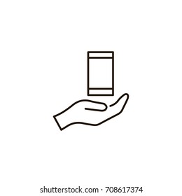 Phone flat icon. Single high quality symbol of line telephone vector for web design or mobile app. Color signs of contact for design logo. Single pictogram of communication on white background