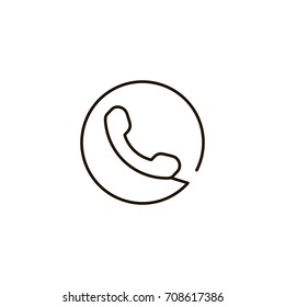 Phone flat icon. Single high quality symbol of line telephone vector for web design or mobile app. Color signs of contact for design logo. Single pictogram of communication on white background