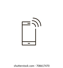 Phone flat icon. Single high quality symbol of line telephone vector for web design or mobile app. Color signs of contact for design logo. Single pictogram of communication on white background