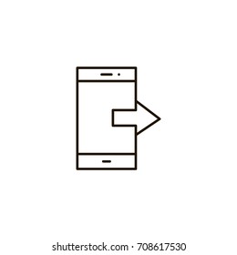Phone flat icon. Single high quality symbol of line telephone vector for web design or mobile app. Color signs of contact for design logo. Single pictogram of communication on white background