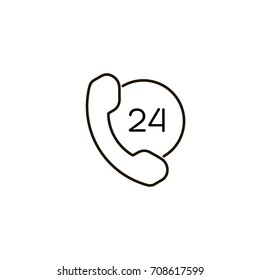 Phone flat icon. Single high quality symbol of line telephone vector for web design or mobile app. Color signs of contact for design logo. Single pictogram of communication on white background