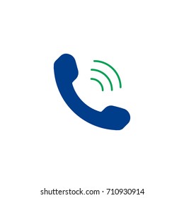 Phone flat icon. Single high quality symbol of silhouette telephone vector for web design or mobile app. Color signs of contact for design logo. Single pictogram of communication on white background