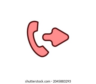 Phone flat icon. Thin line signs for design logo, visit card, etc. Single high-quality outline symbol for web design or mobile app. Marketing outline pictogram.