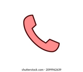Phone flat icon. Thin line signs for design logo, visit card, etc. Single high-quality outline symbol for web design or mobile app. Marketing outline pictogram.
