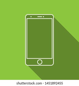 Phone Flat icon.phone white line icon Green background