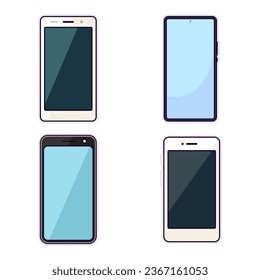 Colección de ilustraciones planas de teléfono. Perfecto para diferentes tarjetas, textiles, sitios web, aplicaciones