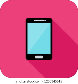 Phone Flat multi color long shadow icon