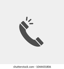 Phone flat vector icon. Telephone flat vector icon