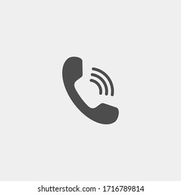 Phone flat vector icon. Telephone flat vector icon