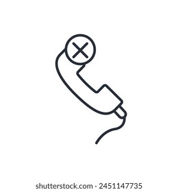 phone forbidden icon. vector.Editable stroke.linear style sign for use web design,logo.Symbol illustration.
